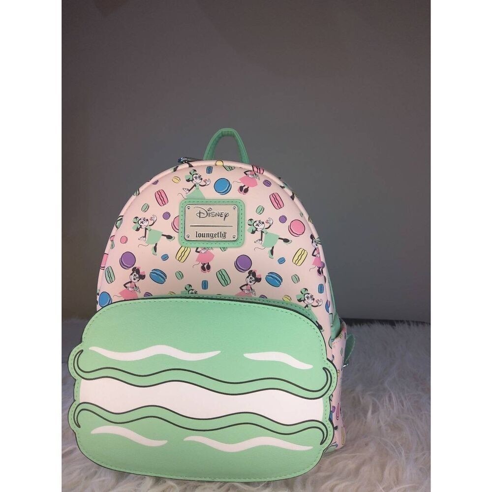 Loungefly Disney Parks Minnie Mouse Macarons Epcot France Mini Backpack NWT